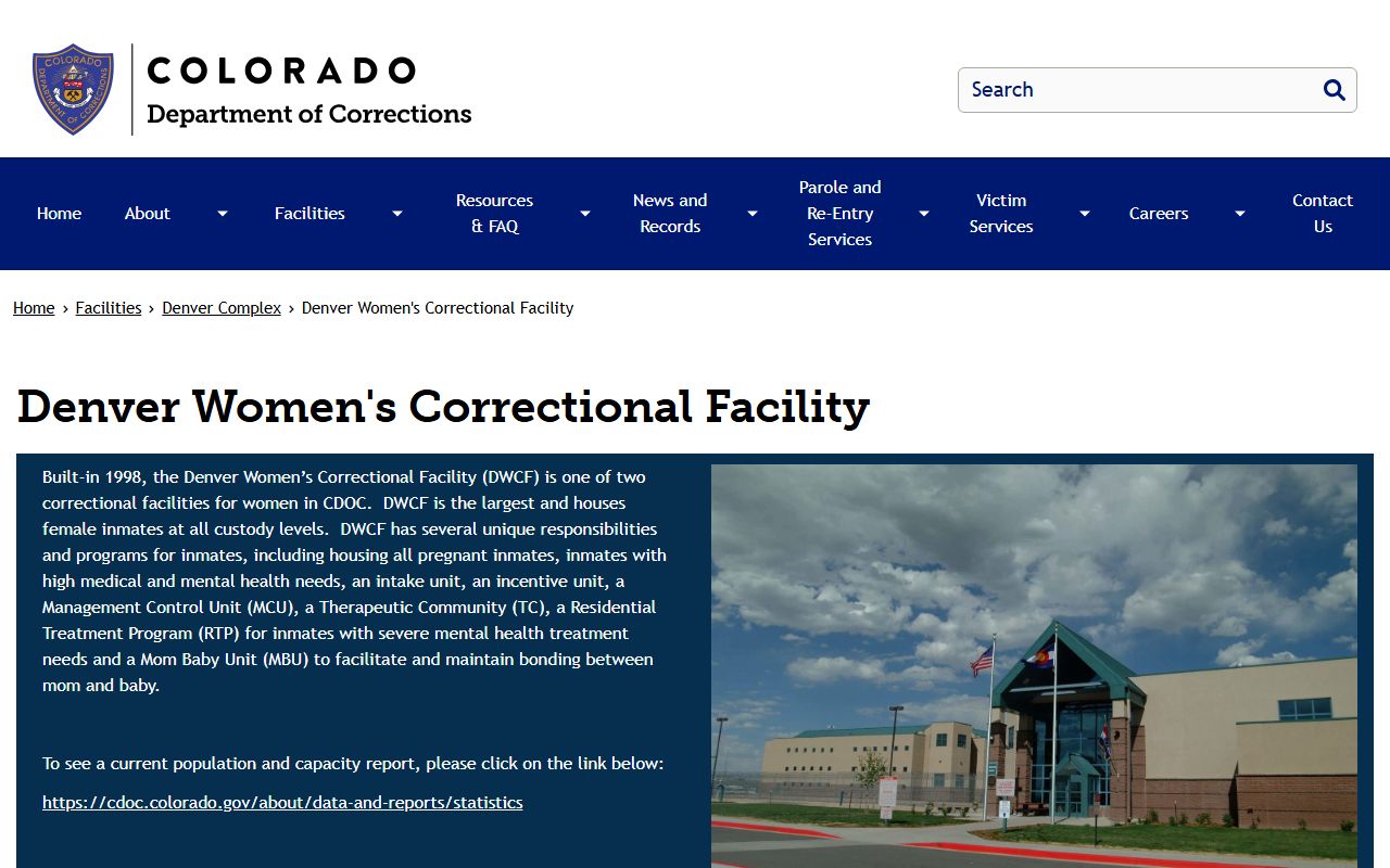 Denver Women's Correctional Facility inmate lookup and facility information